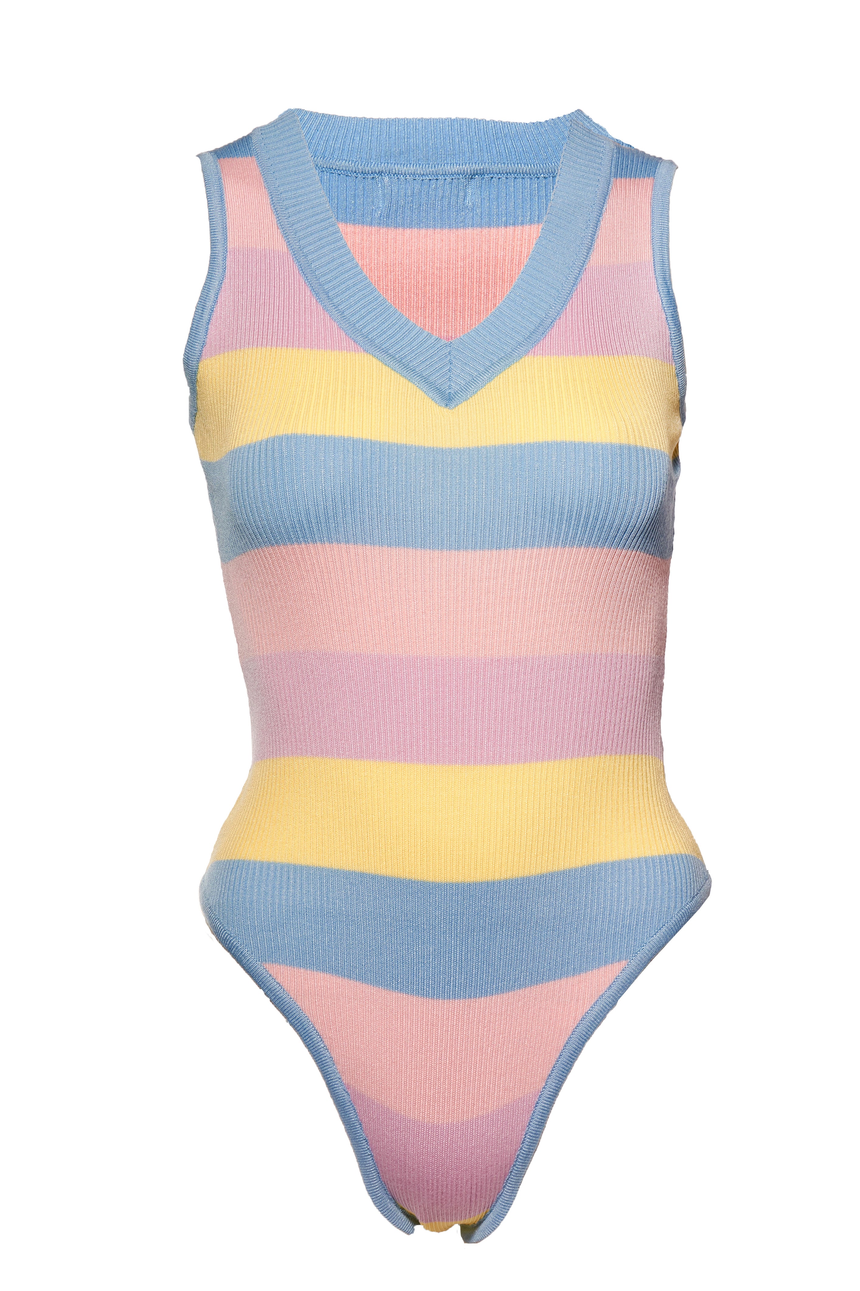 RAINBOW V-NECK BODYSUIT